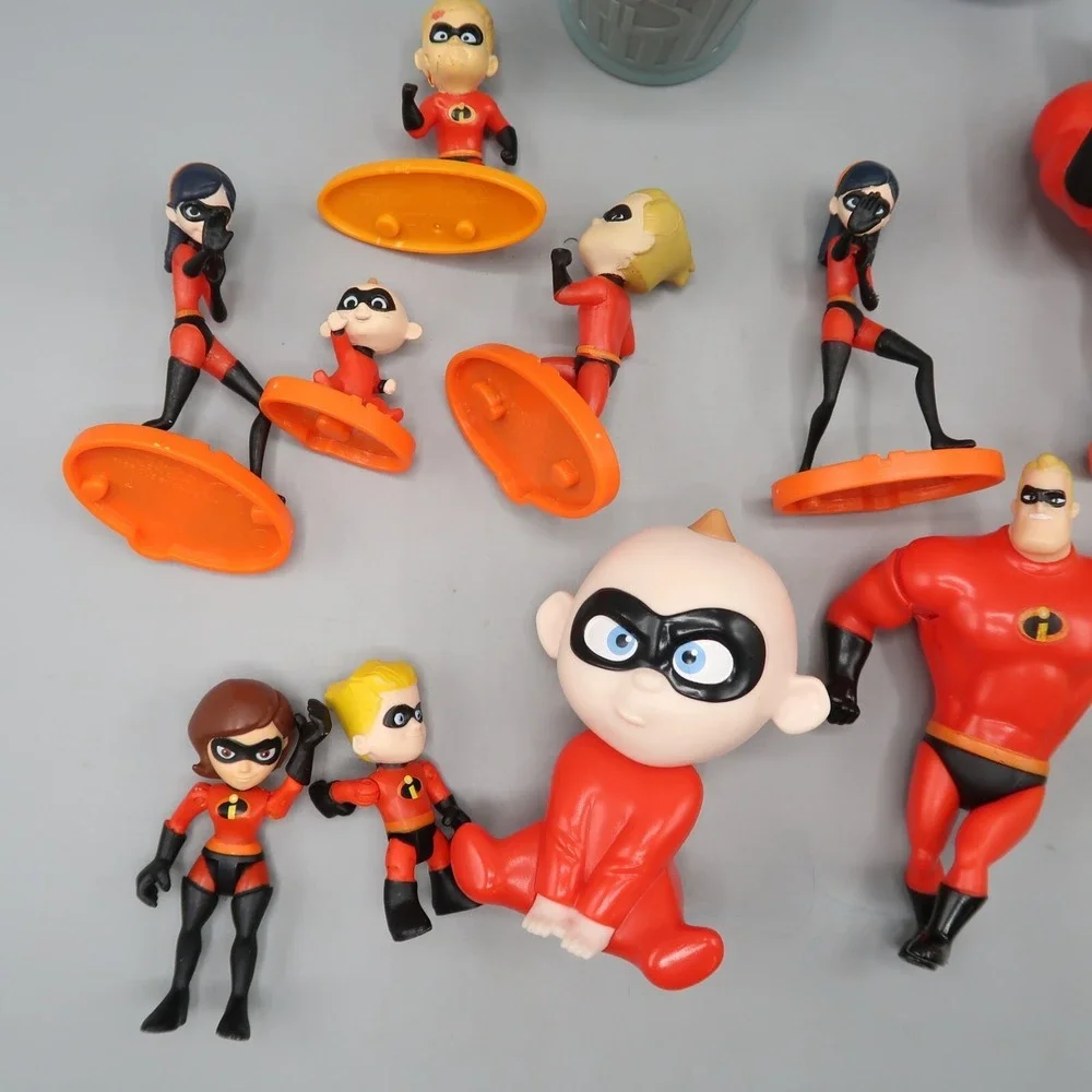 Disney Pixar Mattel The Incredibles figure lot of 17 Cake Topper Family